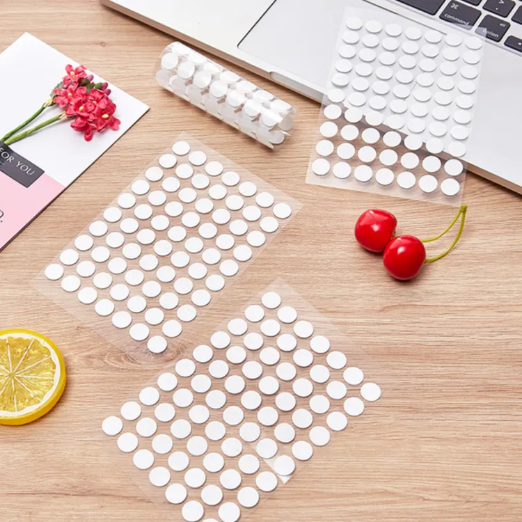 无痕点胶圆形双面贴透明胶带粘贴无痕胶贴双面胶