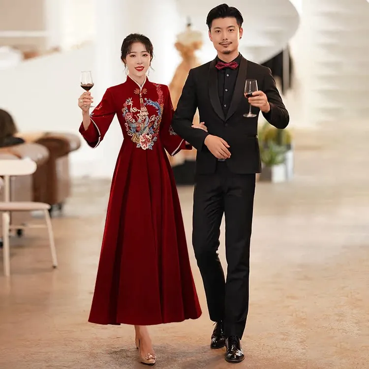 新中式孕妇小个子敬酒服新娘新款衣服大码结婚订婚婚服旗袍礼服