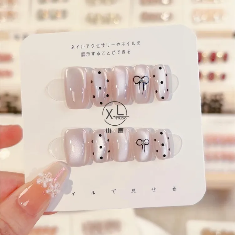 【小赫本】手工气质高级超显白甲片短款穿戴甲光疗甲