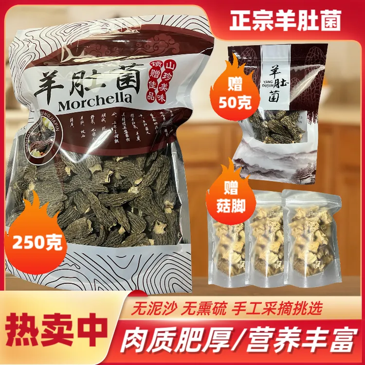 【精品羊肚菌】4-7头茬羊肚菌干货 肉质肥厚 煲汤佳品