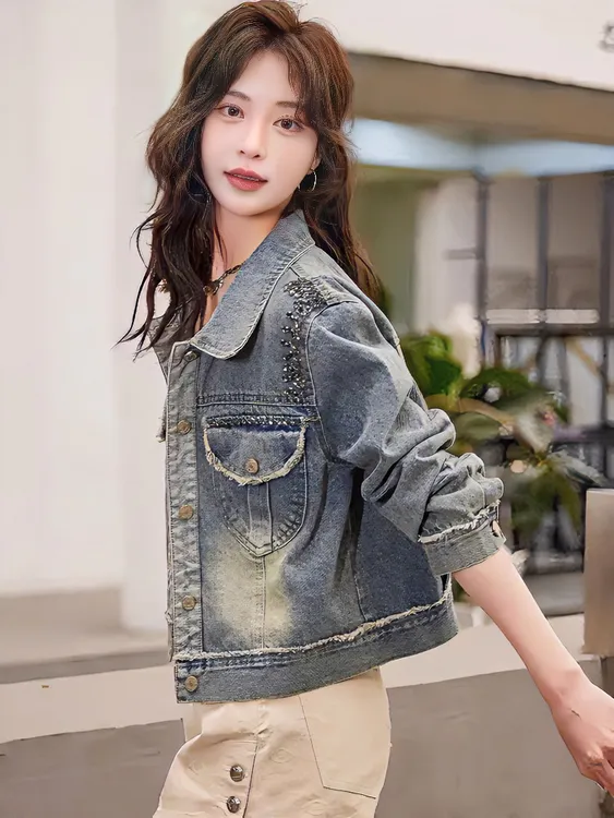 不起球女休闲宽松洋气短外套时尚休闲风秋季短款春季直下摆