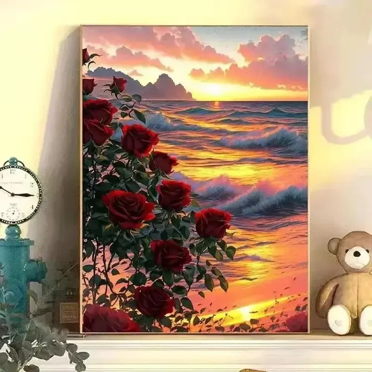 diy数字油画花卉系列手工填充填色油画高级感解压治愈系装饰挂画商品图