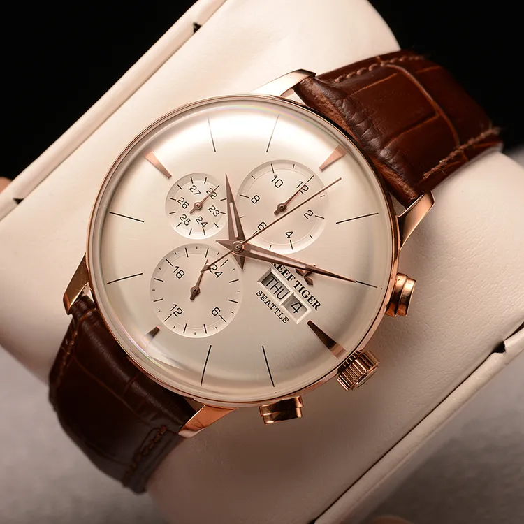 全新正品REEFTIGER/瑞夫泰格/西雅图/酋长/气质机械表男款腕表