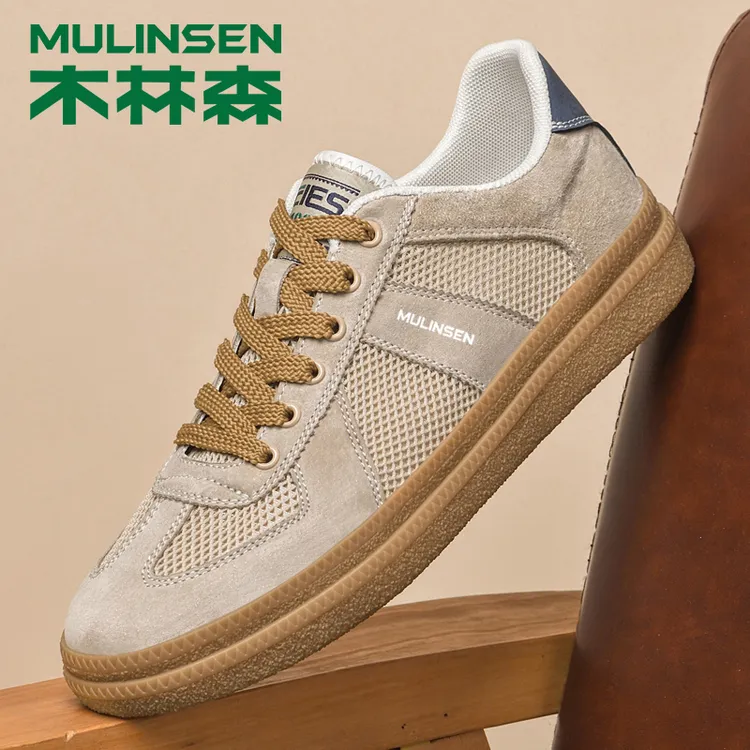 木林森男鞋夏季新款潮流网面德训鞋男士百搭低帮舒适透气网眼鞋男