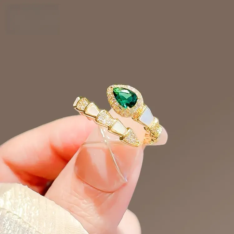 铜合金锆石戒指 QD「鳞蛇」轻奢高级感个性时尚开口可调节