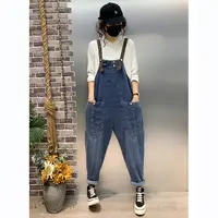 『豪雅』2025新款时尚减龄牛仔背带裤柔软宽松遮肉显瘦连体裤女潮