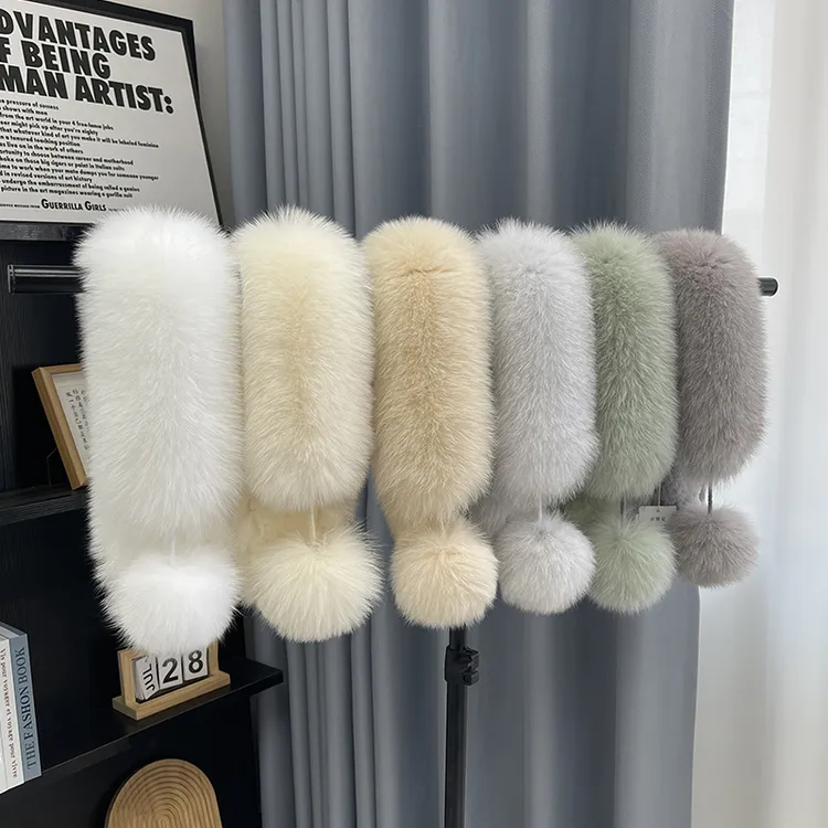 双面毛狐狸毛女冬季毛球款白色皮草百搭保暖毛领狐狸毛围脖