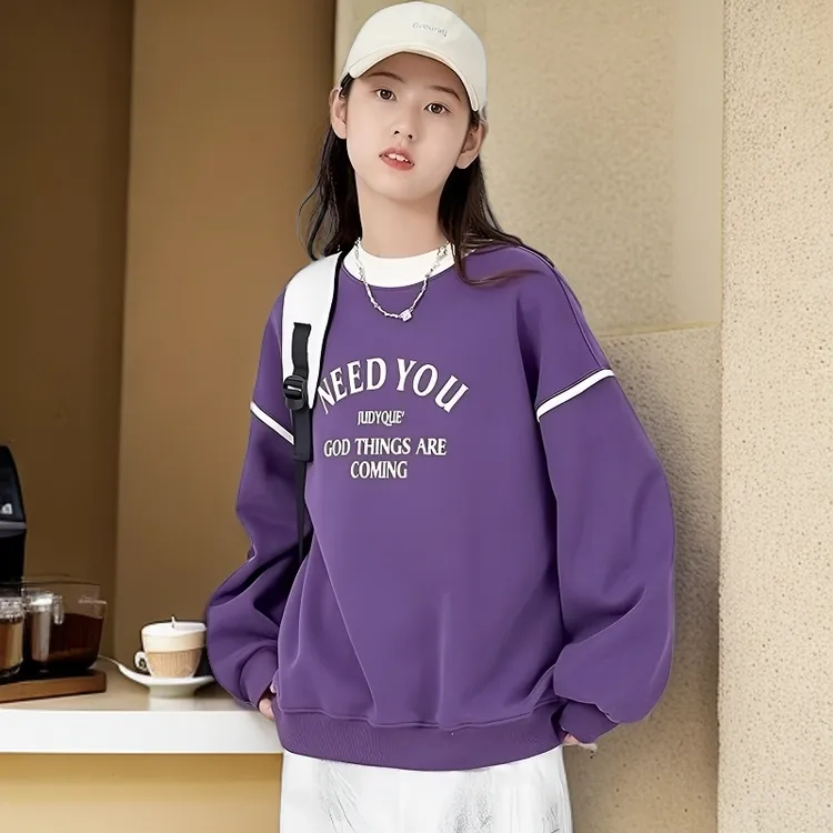 女童春秋款洋气卫衣高端外穿中大童上衣长袖时尚休闲洋气女孩韩版