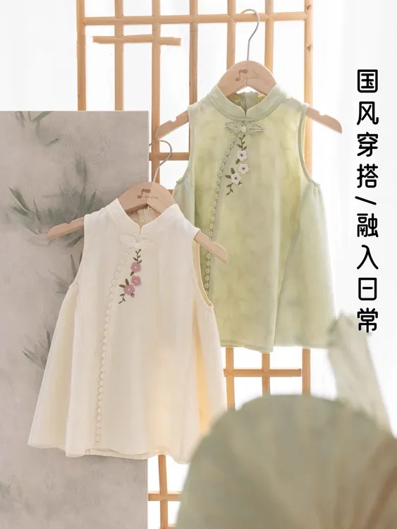 幼蕾儿童装宝宝2025新中式旗袍无袖连衣裙夏季新款超好看女童裙子