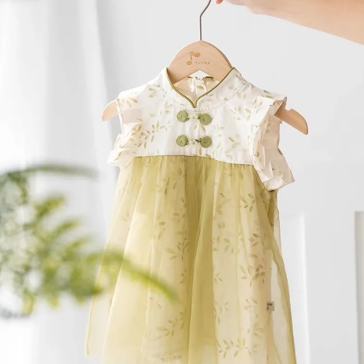 女童旗袍裙子2025新款儿童夏季洋气改良汉服宝宝薄款中国风连衣裙