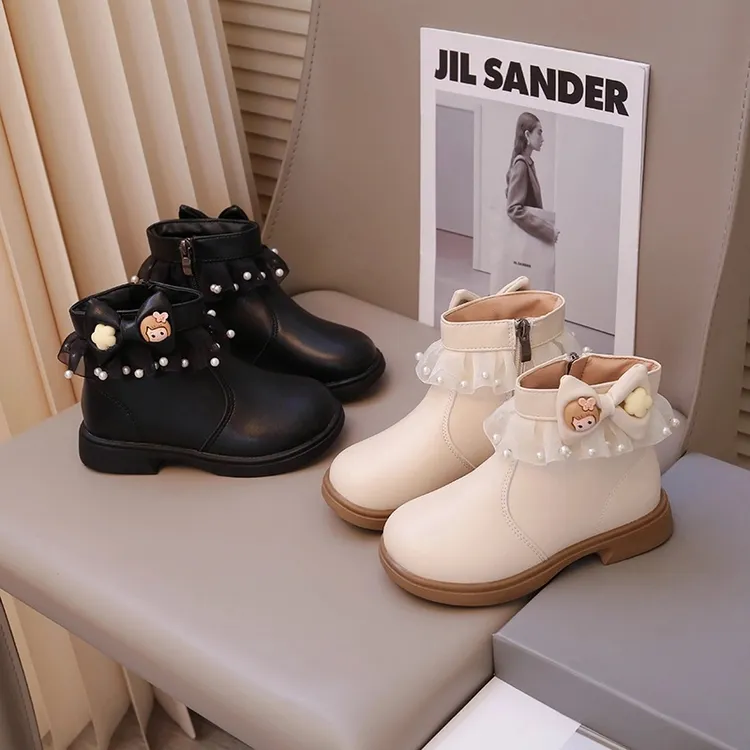 女童靴子马丁靴秋冬款棉靴2025冬季新款儿童短靴加绒女孩公主靴子