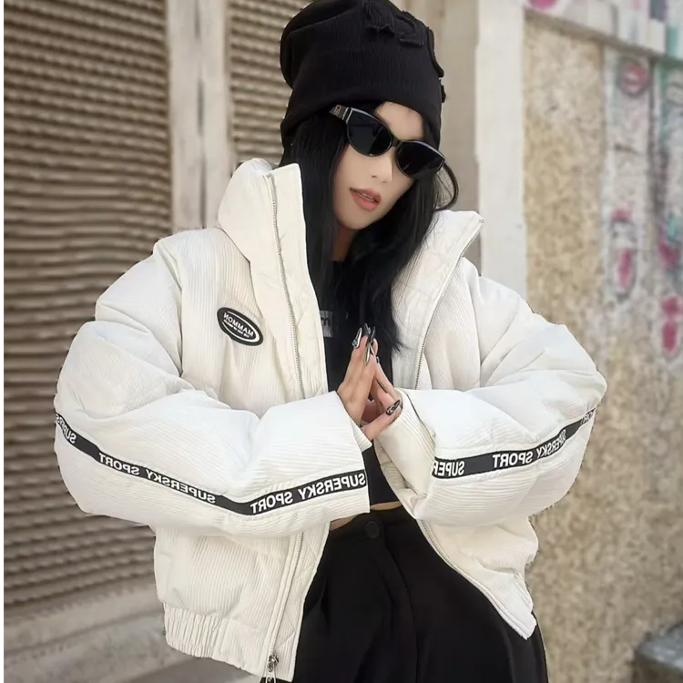 2024年新款羽绒棒球服短款时尚休闲百搭连帽宽松潮流冬季