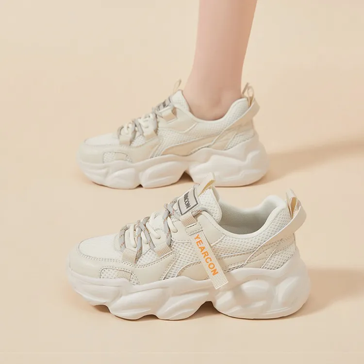 YEARCON/意尔康秋季欧若风女士休闲鞋小个子厚底透气老爹鞋韩版潮