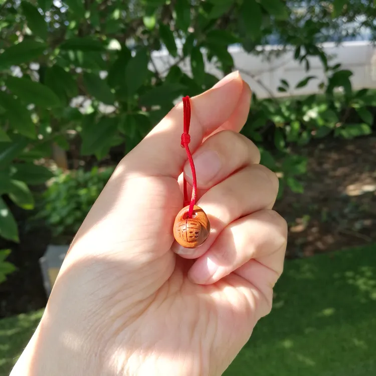 野生桃核手工雕刻福字桃篮宝宝满月儿童百天生日礼物端午节庆夜晚