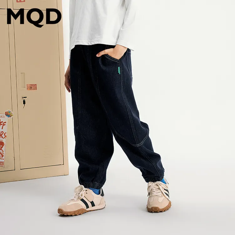 【老爹裤】MQD童装秋季新品潮酷休闲分割设计牛仔裤9643W1424