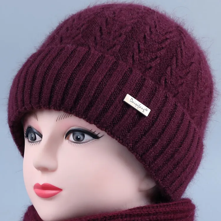 冬天中老年人帽子女妈妈保暖护耳毛线帽加绒奶奶防寒风雪帽老太太