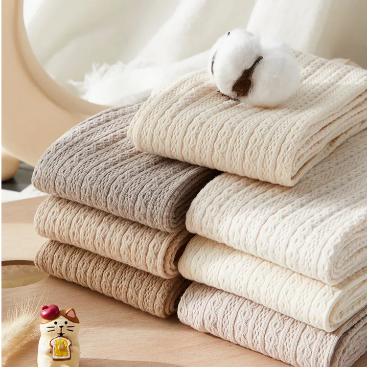 日系麻花秋冬打底女外穿连袜裤加绒加厚高腰紧身瘦腿保暖一体袜