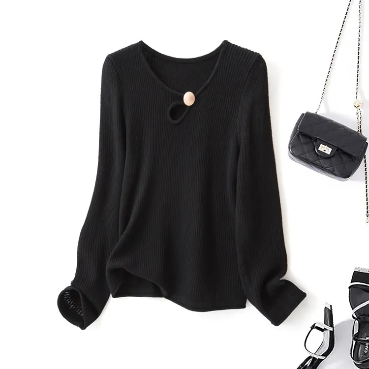 胖mm大码女装2025春季微胖妹妹慵懒风针织衫设计感镂空上衣69086