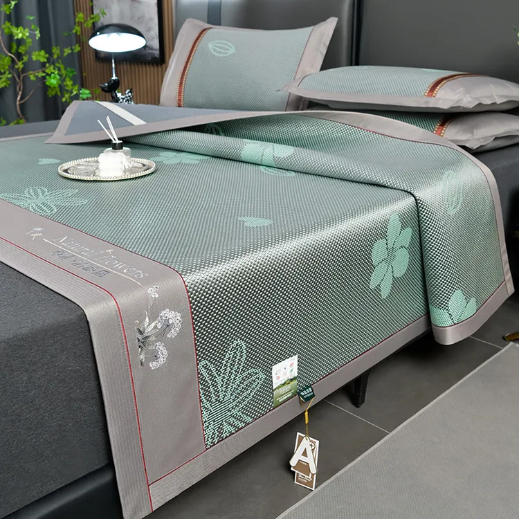 新款冰藤凉席三件套夏季专用凉感空调软席天然编织透气老人婴儿用