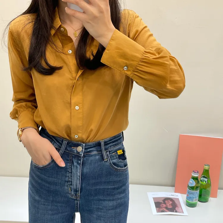 AG.BELLY/贝莉服饰休闲薄款纯色设计感小众百搭宽松衬衫