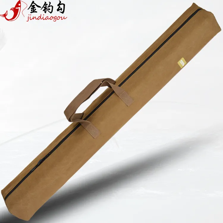 帆布钓鱼伞包竿包二合一收纳袋鱼竿包加厚折叠渔具包钓鱼包拉链款