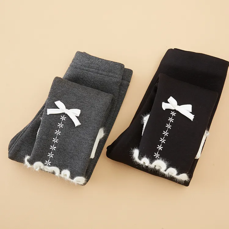 2宝宝加绒加厚打底裤外穿洋气秋冬季女童一体绒裤子中小童保暖裤