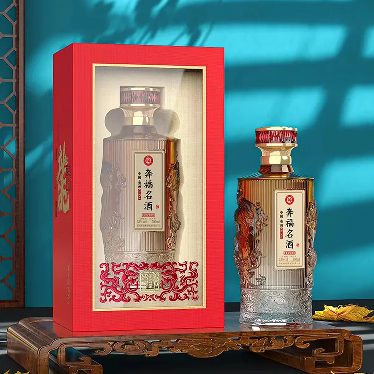 奔福名龙酒53度酱香型白酒整箱批发厂家直供粮食酒53%Vol500