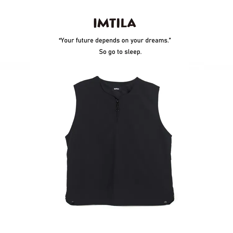 IMTILA/新款学院风防泼水速干夏季设计师拉链休闲马甲背心T01009