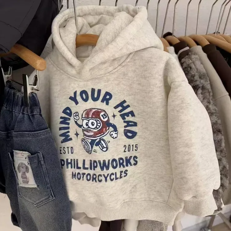 男童加绒连帽卫衣外套2025秋冬新款韩系中小童儿童装保暖宝宝上衣