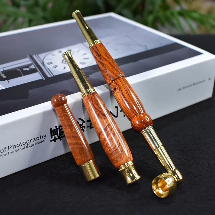 大叶黄木长款烟嘴烟斗烟袋锅循环型过滤嘴可清洗拉杆滤芯吸烟专用