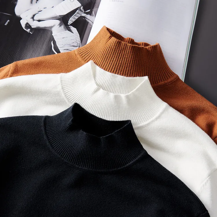 半高领毛衣男2025秋冬新款男士中领针织衫打底衫韩版潮流衣服