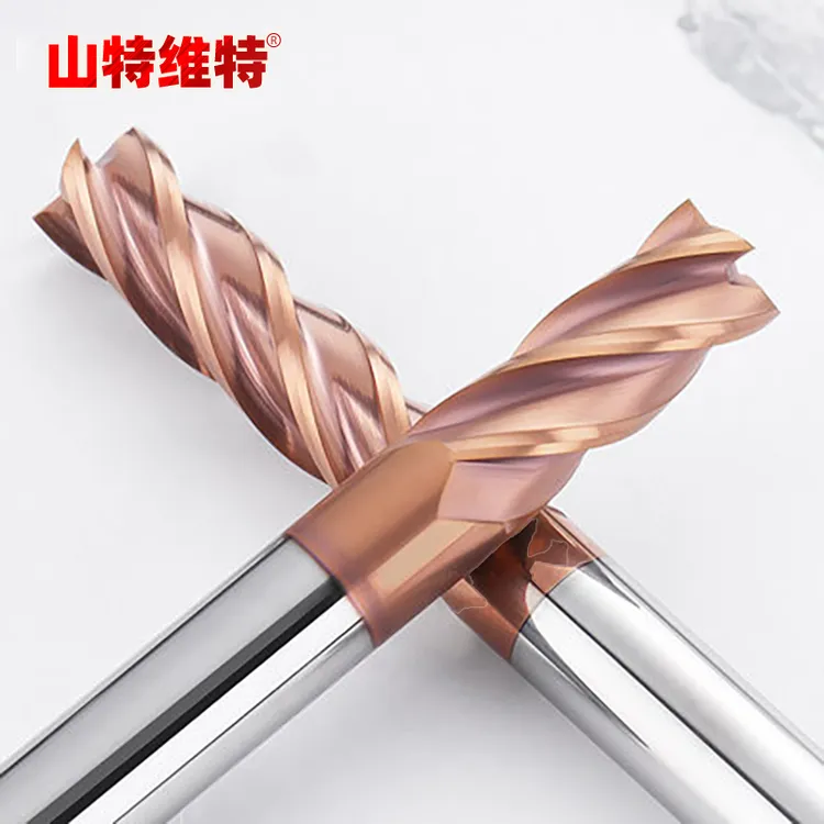 悍御4刃55度硬质合金钨钢铣刀钢用直柄涂层cnc数控刀具平底立铣刀