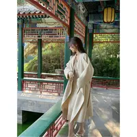 ACHI大也池◆芝士卷~骆驼绒中长款翻领羊毛大衣