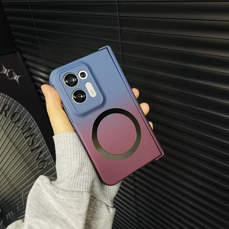 适用OPPOFindN2手机壳折叠铰链款磨砂超薄壳磁吸中轴保护全包手提