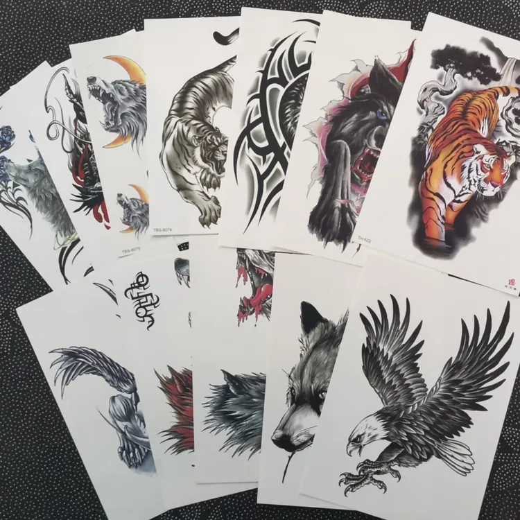 纹艾美防水彩色 彩色半臂刺绣  仿真纹身 创意时尚纹身  印刷贴纸