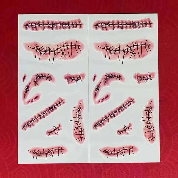 纹艾美仿真纹身贴纸小清新少女风缝合纹身贴画