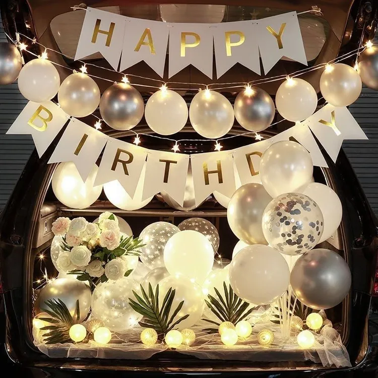 车后备箱浪漫惊喜生日惊喜求婚表白装饰车尾箱后备箱惊喜浪漫布置