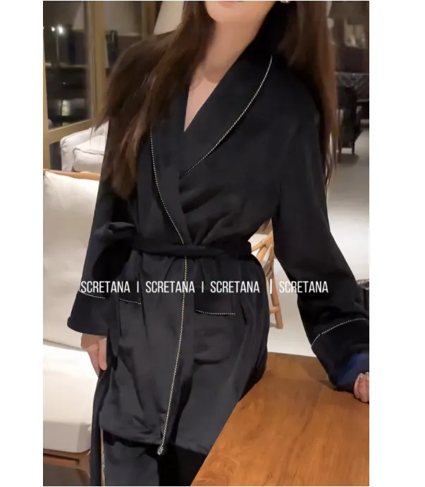 SCRETANA/安娜的秘密樊赫情侣空气海岛绒家居服两件套