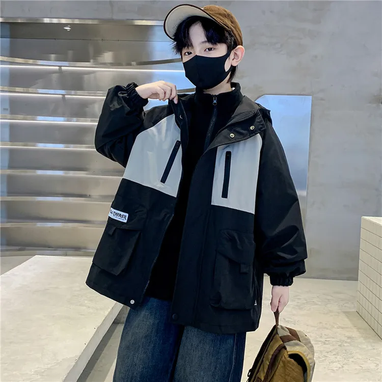 男童冲锋衣外套三合一儿童春秋装8-15岁中大童男孩秋冬款夹棉加厚