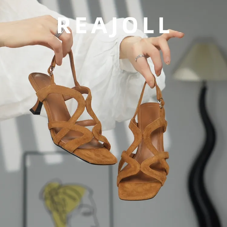 MS-738/法式复古百搭细高跟鞋夏天鞋子推荐仙女罗马法镂空凉鞋女