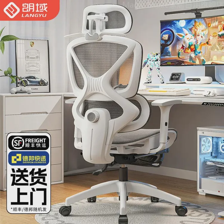 朗域W6人体工学椅子护腰电脑椅家用舒适久坐可躺办公室座椅电竞椅