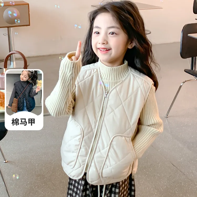 秋冬2024新款儿童马甲韩版外穿棉女中大童冬装男童马甲背心洋气潮