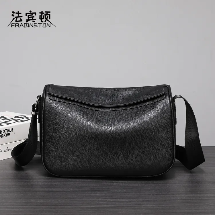 FRABINSTON/法宾顿气质单肩包男潮流韩版百搭软面简约男士小包包