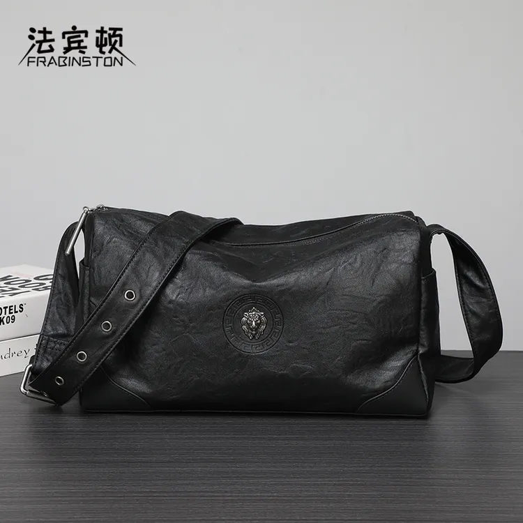 FRABINSTON/法宾顿男士包包软皮个性潮流大容量背包黑武士无性别