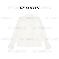 【SANSAN】“加绒”保暖轻奢气质百搭休闲白色长袖上衣DY-4213