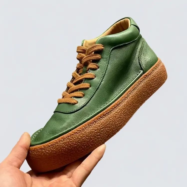 舒适百搭高帮鞋板鞋秋冬新款真皮休闲男鞋软底系带韩版工装靴短靴