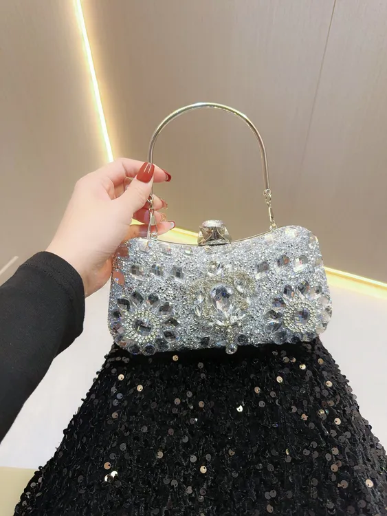 女士小众时尚名媛闪闪水钻包小包包单肩斜跨包婚礼百搭宴会晚宴包