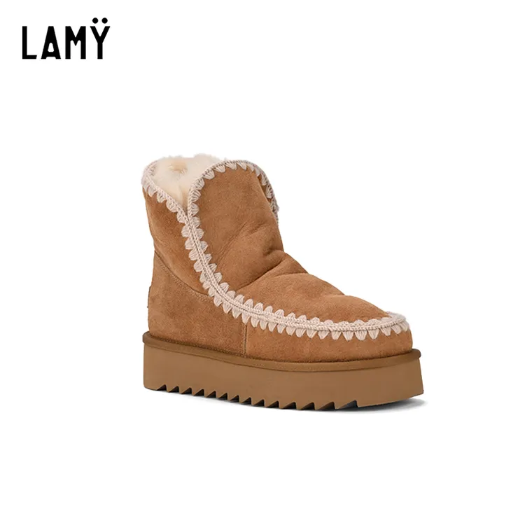 LAMY编织圆头中筒雪地靴HZ0038L