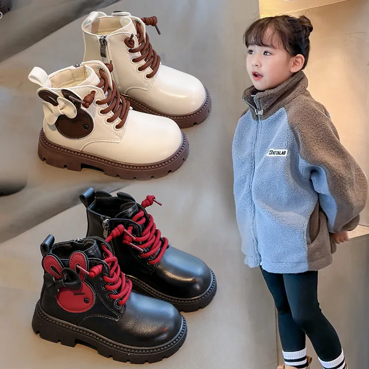 儿童马丁靴2024冬季新款女童鞋平替好物软底加绒时尚女孩防滑短靴