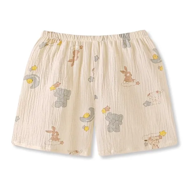 100%纯棉棉纱婴儿棉全棉女士夏季透气柔软亲肤家居服睡居家四角裤